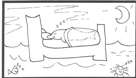 Color a sleeping dolphin.