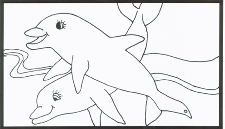 Color in some dolphins.