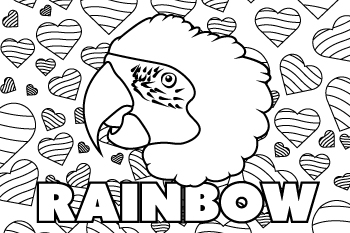 Drawing of Rainbow the Parrot