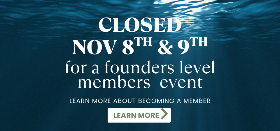 closed nov 8th and 9th for a founders level member event